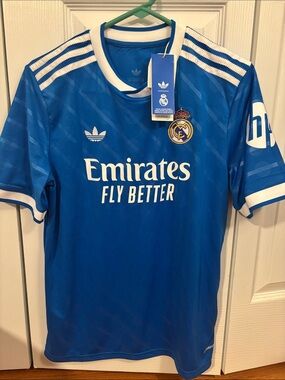 adidas Blue Real Madrid 'Emirates Fly Better' Soccer Shirt